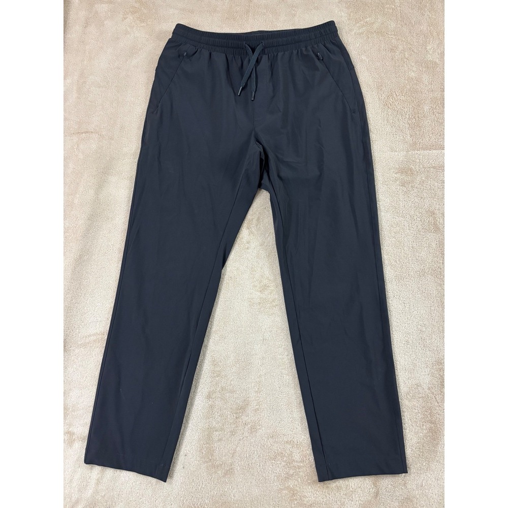 Men's Elastic-Waist Navy Chino Pants